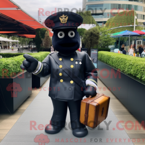 Black Navy Soldier mascot...