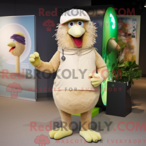 Beige Kiwi mascot costume...