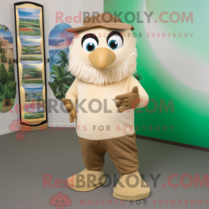 Beige Kiwi mascot costume...