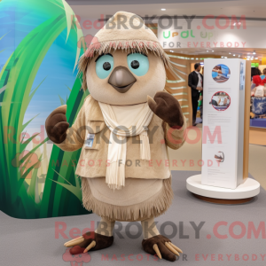 Beige Kiwi mascot costume...