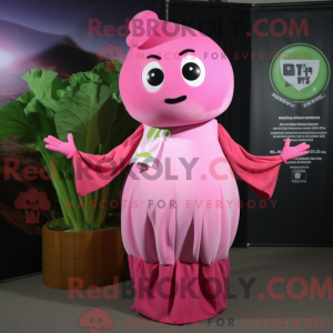Pink Turnip mascot costume...