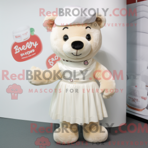 Cream Teddy Bear mascot...