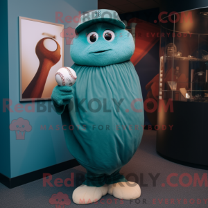 Teal Potato mascot costume...
