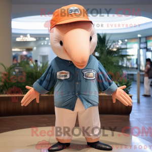 Peach Humpback Whale mascot...