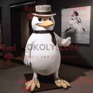 Hvid Penguin maskot kostume...