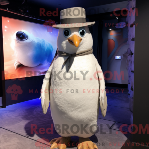 Hvid Penguin maskot kostume...