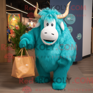 Teal Yak Maskottchen Kostüm...