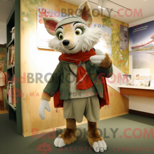 Olive Fox mascot costume...