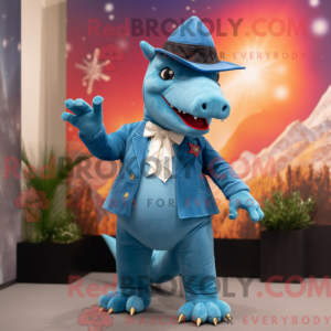 Sky Blue Stegosaurus mascot...