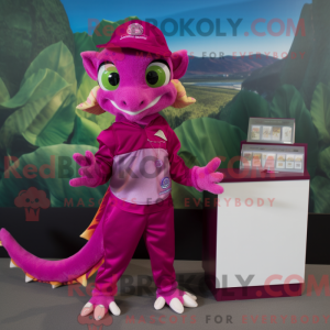 Magenta Geckos Maskottchen...