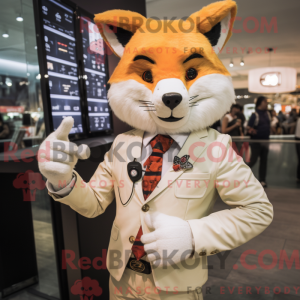 Cream Fox mascot costume...