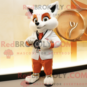 Cream Fox mascot costume...