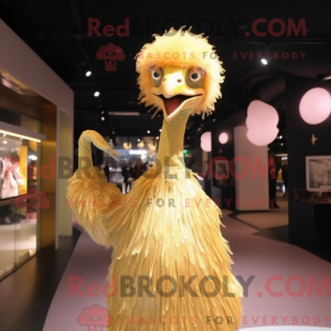 Gold Ostrich mascot costume...