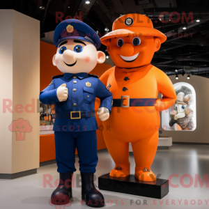 Orange Navy Soldier maskot...