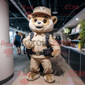 Tan Police Officer mascot...