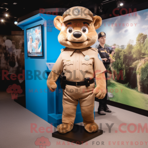 Tan Police Officer mascot...