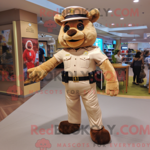 Tan Police Officer mascot...