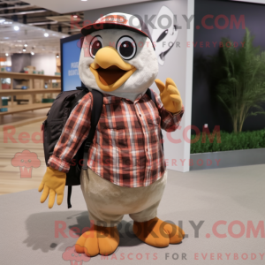 Tan Penguin maskot kostume...