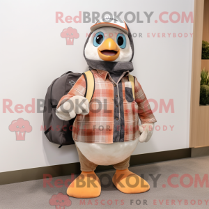 Tan Penguin maskot kostume...