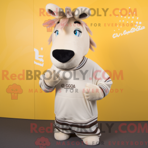 Cream Quagga maskot kostume...