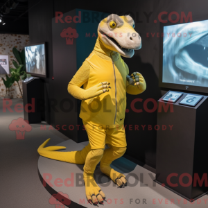 Yellow Komodo Dragon mascot...