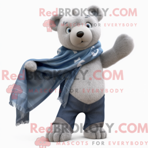 Silver Teddy Bear mascot...