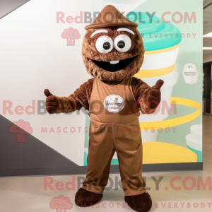 Brun Cupcake maskot kostume...