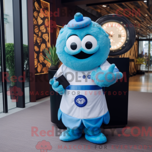 Blue Dim Sum mascot costume...