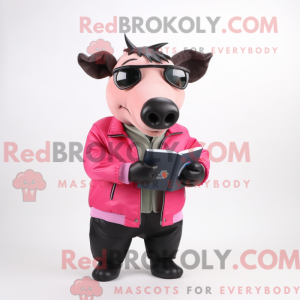 Pink Tapir mascot costume...
