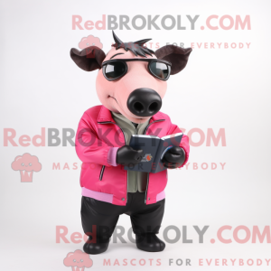 Pink Tapir maskot kostume...