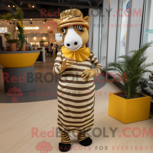 Gull Zebra-maskotdraktfigur...