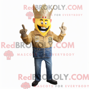 Gold King maskot kostume...