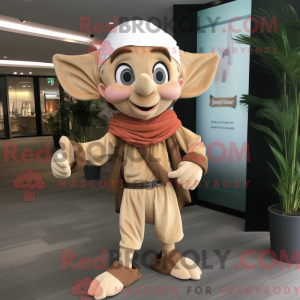 Tan Elf-maskotdraktfigur...