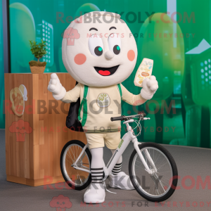 Cream Unicyclist mascot...