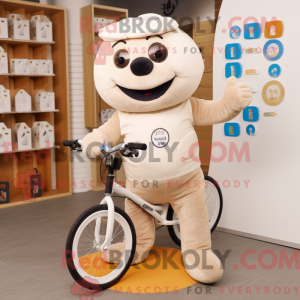 Cream Unicyclist mascot...