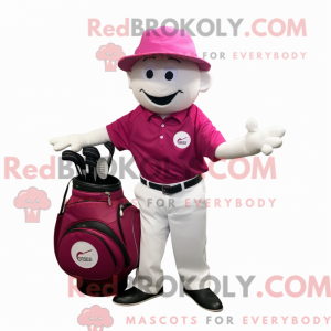 Magenta golfbold maskot...