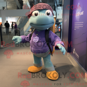 Purple Sea Turtle mascot...