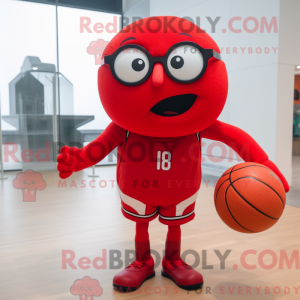 Rød Basketball Ball maskot...