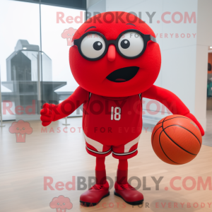 Red Basketball Ball mascot...