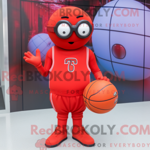 Red Basketball Ball mascot...