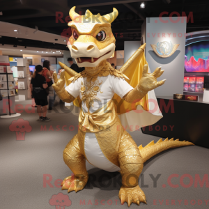 Gold Dragon mascot costume...