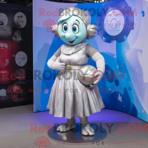 Silver Rugby Ball mascot...