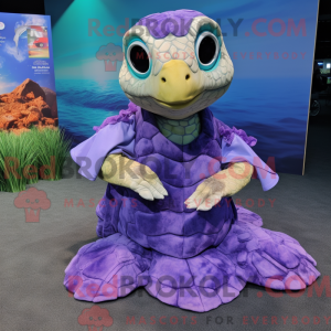Purple Sea Turtle mascot...