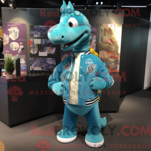 Turquoise monsterkostuum...