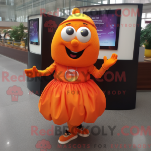 Orange Mango mascot costume...