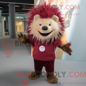 Maroon Porcupine mascot...
