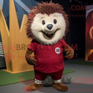 Maroon Piggsvin maskot...