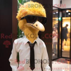 Gold Ostrich mascot costume...