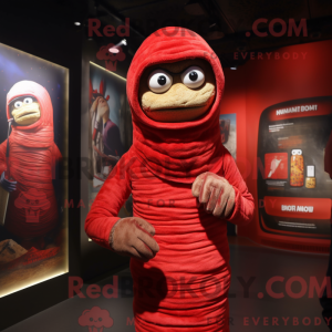 Red Mummy-mascottekostuum...