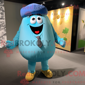 Cyan Potato mascot costume...